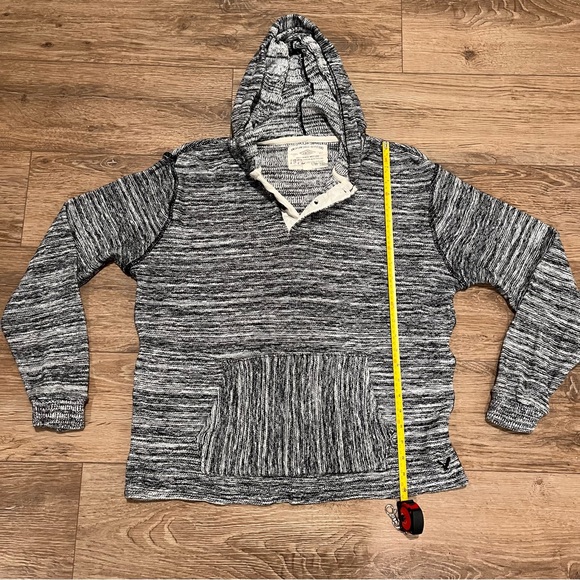 American Eagle Vintage Mens Heathered Black & White Hoodie Sweater - Size Large - Picture 6 of 16
